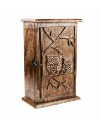 Key Cabinet, Mango Wood, Owls