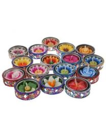 Lacquered T-lite Holders, Asstd Colours, Set Of 16 With T-lites