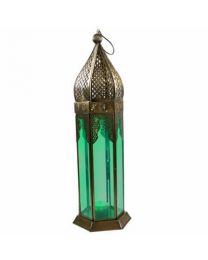 Lantern Green Glass Height 41cm