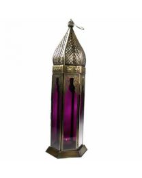 Lantern Purple Glass Height 41cm