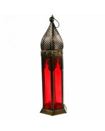 Lantern Red Glass Height 41cm