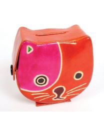 Leather Money Box Cat