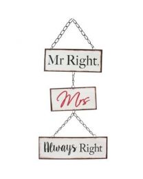 Metal Plaque \"Mr Right\" **