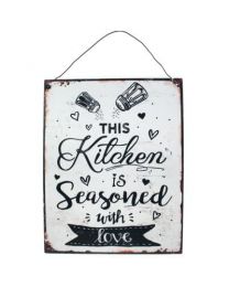 Metal Plaque \"This Kitchen Is Seasoned\" 19x24cm **