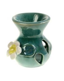Mini Oilburner Vase Shape, Blue Glaze 9cm Ht **