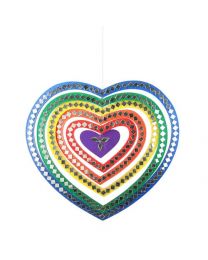 Mobile Rainbow, Heart, Mirrored Tiles, 27x25cm