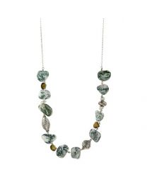 Necklace, Stones Green And White