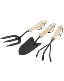 Draper Carbon Steel Hand Fork, Cultivator and Trowel with Hardwood Handles