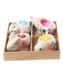 Pack Of 4 Mini Candles In Animal Holders