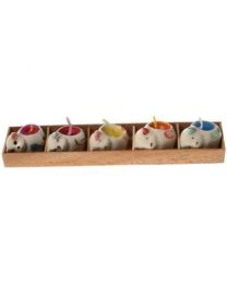 Pack Of 5 Mini Candles In Cat Shaped Holders