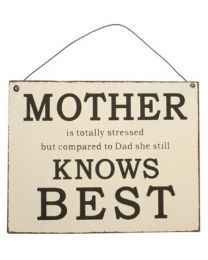Plaque \"Mother Knows Best\" **