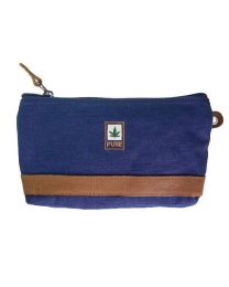 Pure - HF Hemp Makeup Travel Bag / Pencil Case - Blue