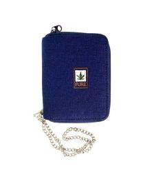 Pure - HF Hemp Zipped Wallet With Chain - Blue