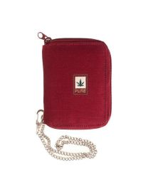 Pure - HF Hemp Zipped Wallet With Chain - Red