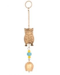 Recycled Metal Single Owl With Bell