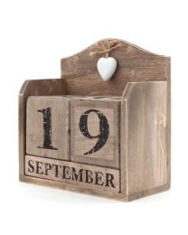 Rustic Calendar With White Heart **