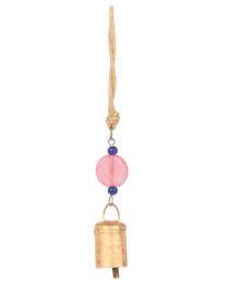Small Recycled Metal Bell With String And Bead