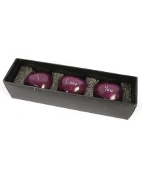 Soapstone Red Pebbles I Love You In Box