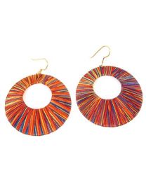 Thread Earrings Bright Multicoloured Circle