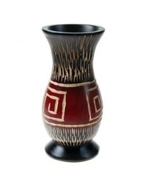 Vase, Wood, Geometric Design 15cm **