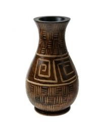 Vase, Wood, Geometric Design 21cm **