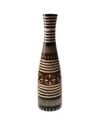 Vase, Wood, Lines And Circles Design 38cm **