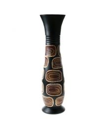 Vase, Wood, Repeating Oval Design 51cm **