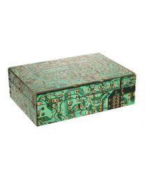 Wooden Box, Recycled Circuit Board, 15.5x10.5x5cm